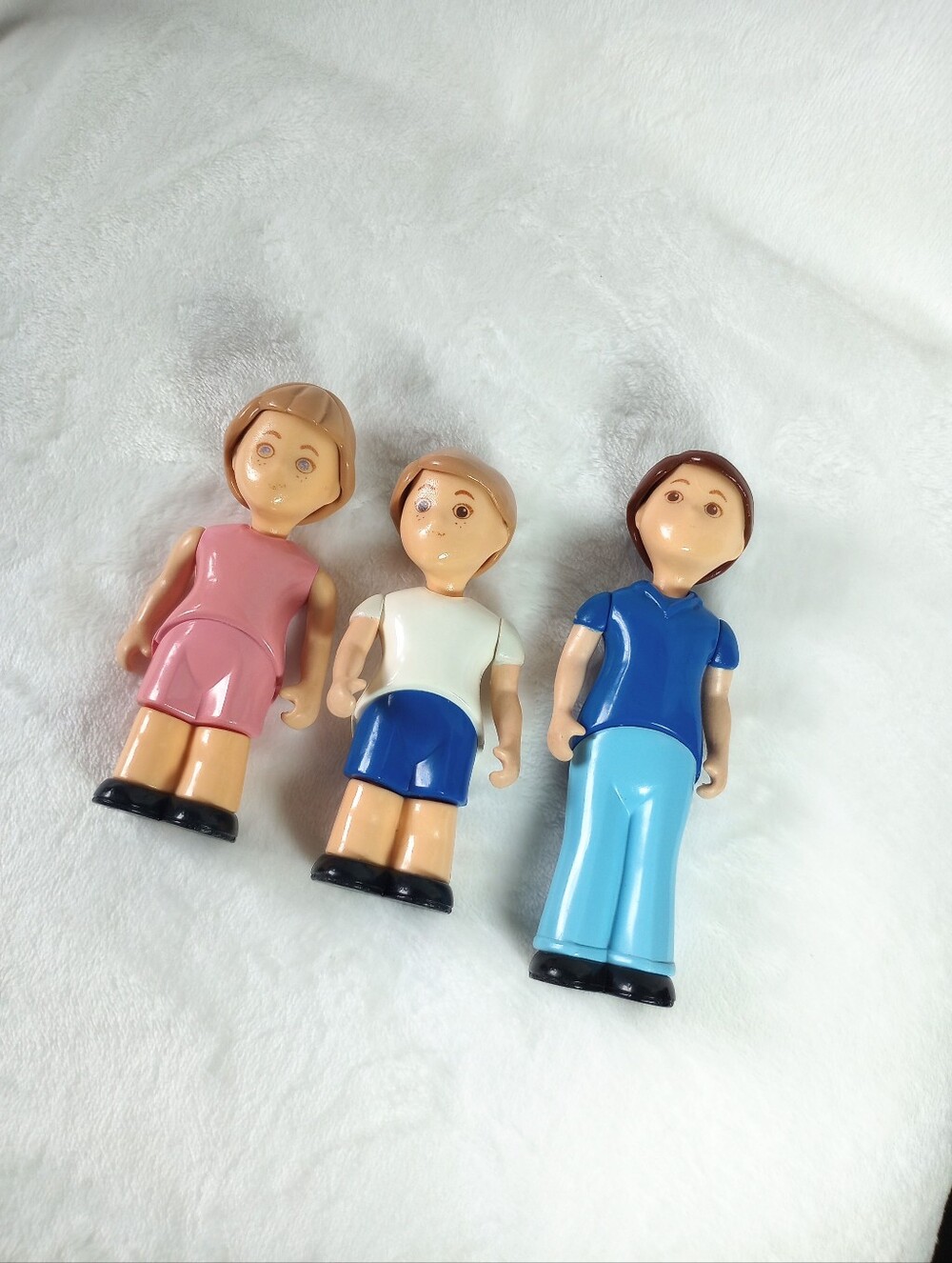 Vintage Little Tikes Dollhouse People Family Lot Of 3 Figures Dad Sister Brother